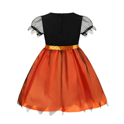 Pumpkin Costume Role Playing Girls Dress Carnival Party Halloween Cosplay Performance