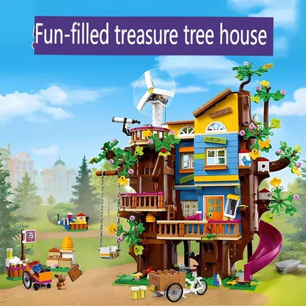 Anniversary girl Series 41703 Good Friends Friendship Tree House Children's Assembled Toys Christmas