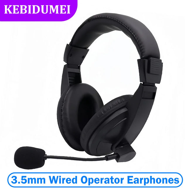Mic Noise Reduction Earphones Adjustable Headband for Operator School Student