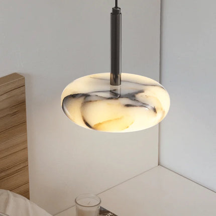 Luxury Black Round Natural Stone Pendant Lamp