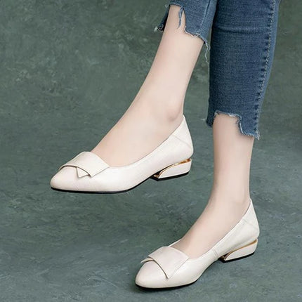 Woman Pumps Formal Low Heel Elegant Red Shoes For Women Moccasins Pointed Toe Y2k Premium Offer High Quality Social On E A