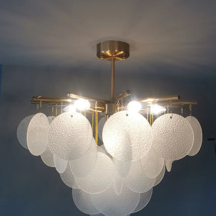 Nordic Scrub Glass Ceiling Chandelier Iron E14 For Living Room Table Bedroom Hall Home Luxury Decor Lusters Lighting Luminaires