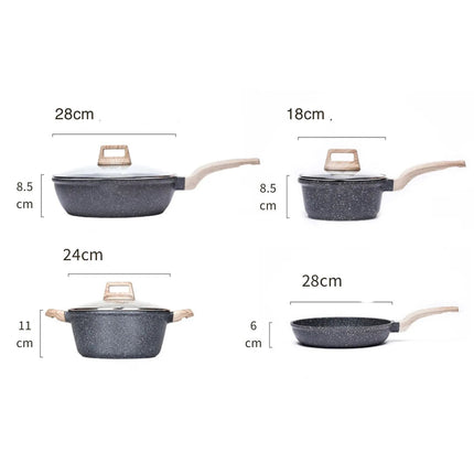 Home Kitchen Non Stick Pot Set Cookware Set Cooking 4pcs Non Stick Cookware Set,