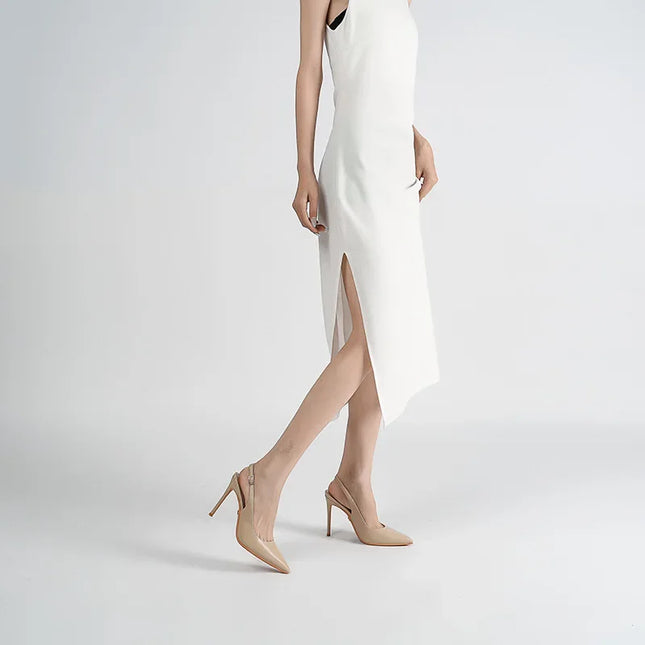 New high-heeled shoes for women with slim heels and pointed back, fashionable, versatile, comfortable commuting sandals