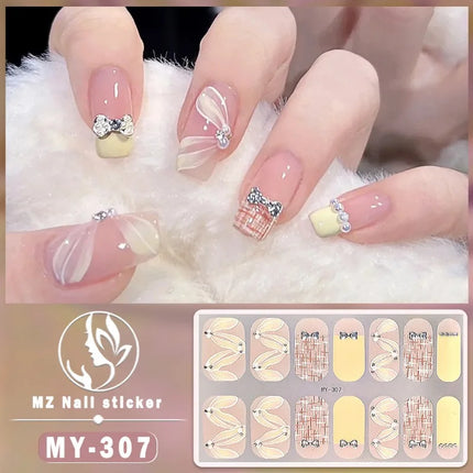 Panda Style Baking Free Gel 5D Nail Sticker Full Nail Self Adhesive Sticker