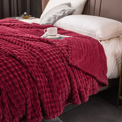 Milk Velvet Bed Blanket, Children, Adults, Warm Winter, Solid Color Durable, Sofa,