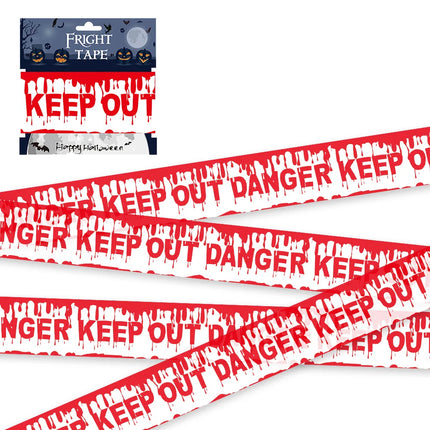 Skull Head Warning Tape Signs Halloween Decoration