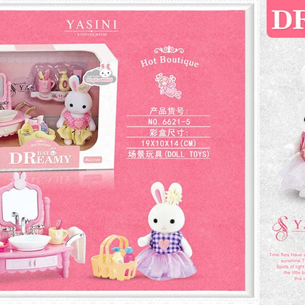 Little Rabbit Dresser Lovely Scene Play Toys Simulation Modelling Children