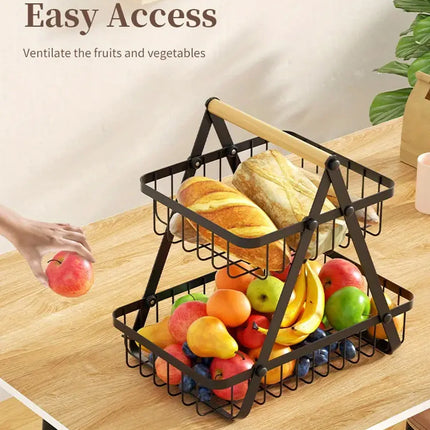 3 Tier Countertop Fruit Basket,Portable Fruit Bowle Basket Kitchen Organizer Storage & Dining Room Fruits Vegetable Bread Snacks