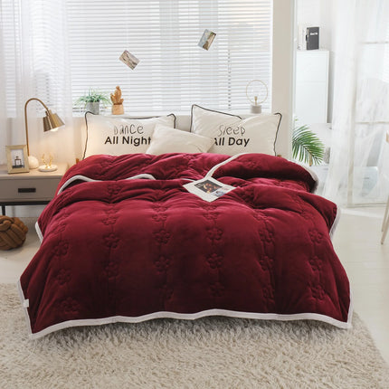 Extra Thick Blanket for Sofa Recliner Bed Warm 3 Layers Flannel Blanket for Winter , Plush Quilt Breathable Velvet Comforter
