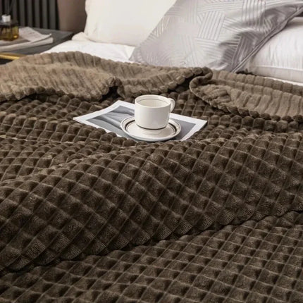 Milk Velvet Bed Blanket, Children, Adults, Warm Winter, Solid Color Durable, Sofa,
