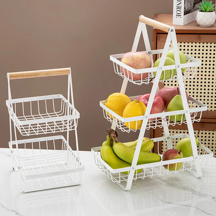 1PC Multi-Layer Fruit Basket Kitchen Empty Mesh Portable Storage Basket Living Room Dry Fruit Snacks Storage Rack