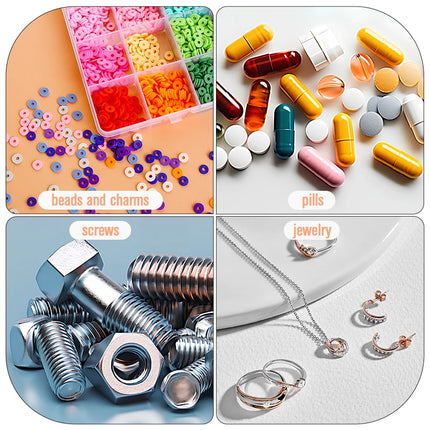 Transparent Storage Container Jewelry Box Clear Plastic Organizer Box Empty Earring Storage Organizer Display Case for Beads