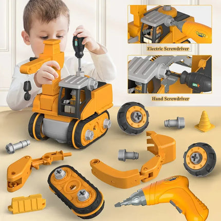 Kids Engineering Vehicle Electric Drill Tool Toys Match Children Educational