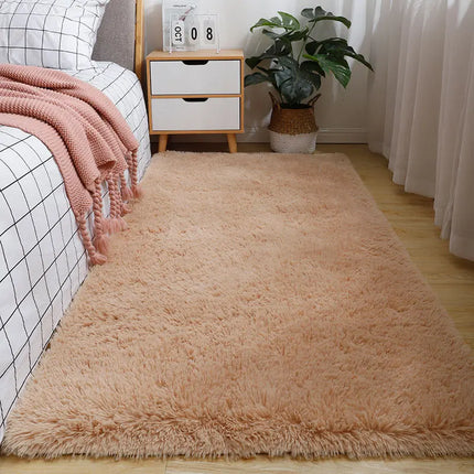 Fluffy Cream White Sheepskin Rug for Bedroom and Living Room Decor - Silk Wool Rugs  Rugs