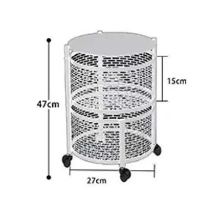 Household Floor Standing MultiLayer Storage Rack Removable Rotating Storage Cabinet Kitchen Vegetable Fruit Basket with Wheel