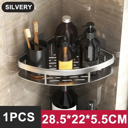 Bathroom Shelf Kitchen Storage Organizer Aluminum Alloy Shampoo Rack Shower