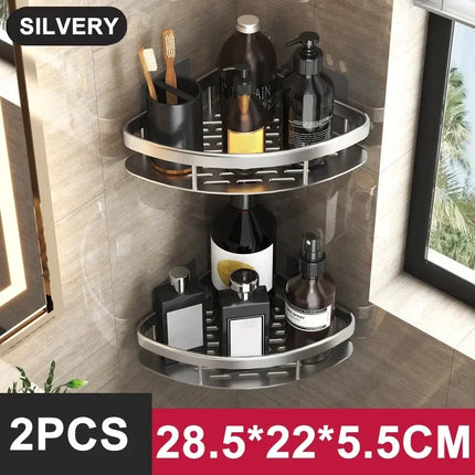 Bathroom Shelf Kitchen Storage Organizer Aluminum Alloy Shampoo Rack Shower