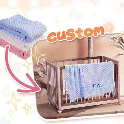 Personalized Baby Blanket Newborn Stroller Sleeping Dolls Custom Blanket With Name Soft Plush Soother Appease Towel Cover Gift