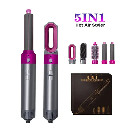 Hair Dryer 5-In-1 Electric Hair Comb Negative Ion Straight Curler Brush