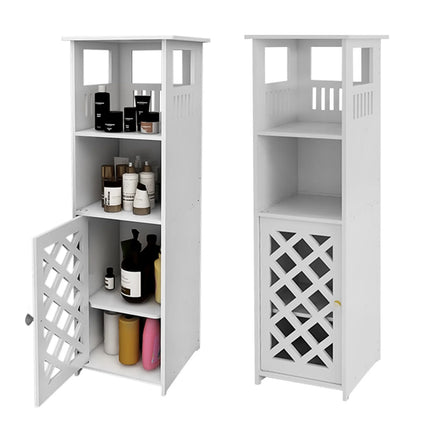 Bathroom cabinet, bathroom columns, bathroom cabinet with 1 door and shelves, for home, kitchen, living room, 78x22x22 cm