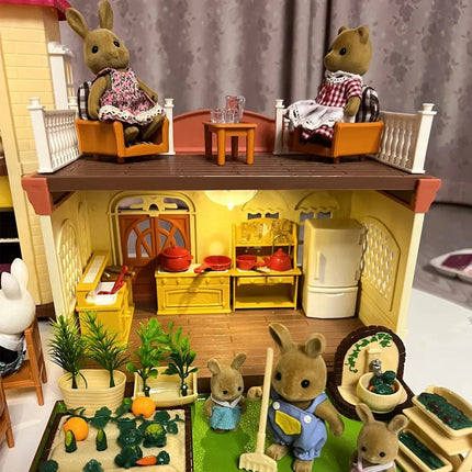 animal bunny bear koala families dollhouse garden farm bedroom kitchen