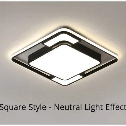 Modern LED Ceiling Lamp for Living Room Lustre Dining Bedroom Study Ceiling Light Nordic Square Ceiling Chandelier Light Fixture