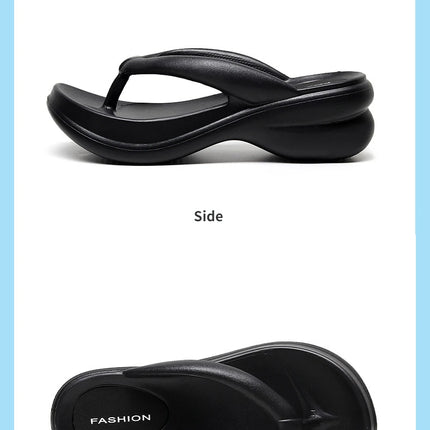 Woman House Slipper Wedges Cloud Sandals Summer Soft Flip Flops Beach Slides Home Garden Shoe Outdoor Ladies Female Girls