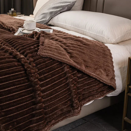 Milk Velvet Bed Blanket, Children, Adults, Warm Winter, Solid Color Durable, Sofa,