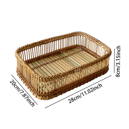 Imitation Rattan Storage Basket Storage Basket Bin Organizer Woven Baskets for Bedroom Kitchen Home Bathroom Coffee Table
