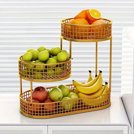Multi Layer Kitchen Organizer Fruit Vegetable Shelf Bathroom Makeup Storage Desktop Dim Sum Storage Basket Kitchen Accessories