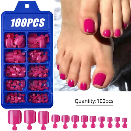 100Pcs Light Pink Press on Nails Short Medium Square