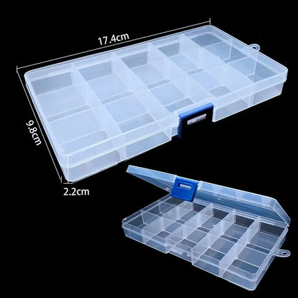 8 Style Transparent Plastic Storage Jewelry Box Compartment Adjustable Container Storage Boxes Beads Ring Earring Organizer Case