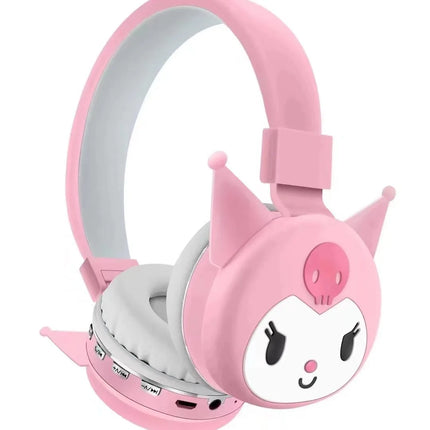 Kuromi Wireless Bluetooth Headsets Cartoon with Mic Foldable Lightweight Earphone for Phones Laptop