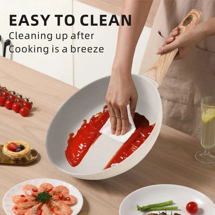 21-piece Aluminum Pots Set Non-Stick Cookware White Granite Induction Cooking Set