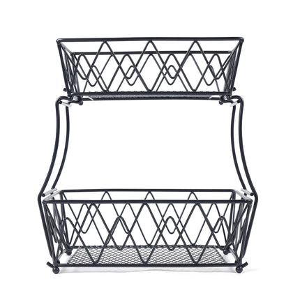 Fruit Bowl Metal For Kitchen Storage, 2 Tier Decorative Fruit Basket, Can Be Used As a Banana Holder, Vegetable Basket