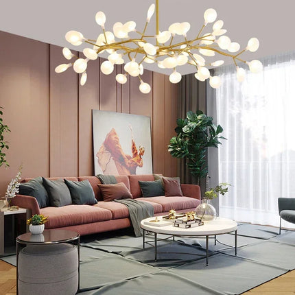 Modern Firefly LED Chandelier Black Gold For Living Room Bedroom Hall Home Decor Indoor Lighting Minimalist Ceiling Pendant Lamp