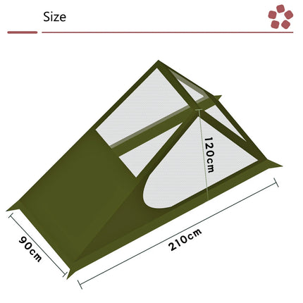 Outdoor camping mosquito-proof single hiking tent lightweight inner tent breathable pole-free tent backpacking tent 1 person