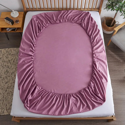 Cotton Fitted Sheet with Elastic Bands Non Slip Adjustable Mattress Covers for Single Double King Queen Bed,140/160/200cm