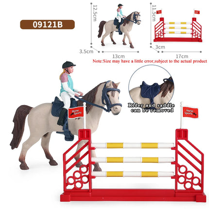 Farm Stable House Horseman Farmer Poultry Horse Animals Figurine Cute Kids Toy Gift