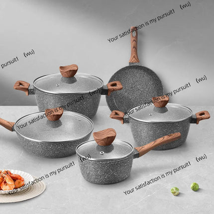 marble non-stick frying pan milk pan soup pot household pot set induction cooker