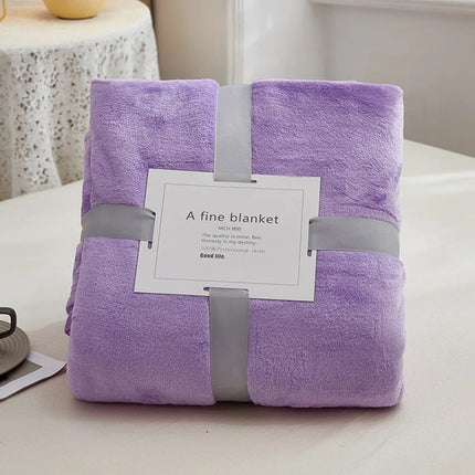 Ultra-Soft Thickened Flannel Fleece Blanket Plush All-Season Cozy Throw