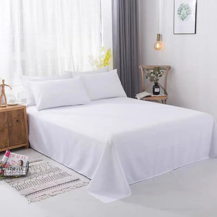 One Piece of Single Bed Sheetss (Excluding Pillowcases and Pillow Cores) Washed Material Pure White Hotel Bed Sheetss B&B Single and Double Home Use