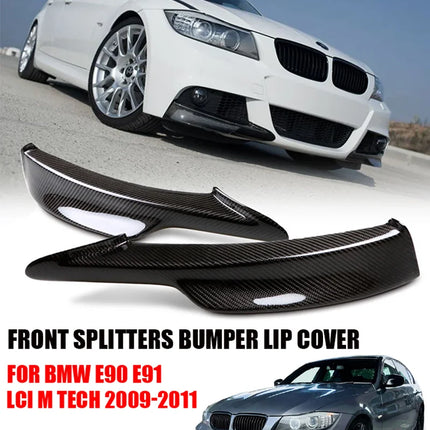 For BMW Accessories 3 Series E90 E91 328i 325i LCI M-Tech Sports 2009 2010 2011 2012 Front Splitters Bumper Lip Covers Carbon Lo