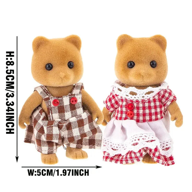 Forest Family Reindeer Rabbit Panda Animal Simulation Dollhouse Furniture Toy Set