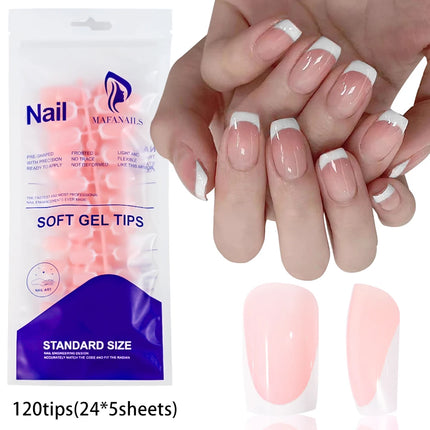 120pcs Pink Ombre Medium Coffin Press On Nails
