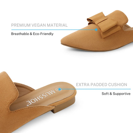 Samilor Women's Suede Leather Slip-On Mules Comfortable woman shoes slippers women mule half shoes for ladies 2025 spring trend