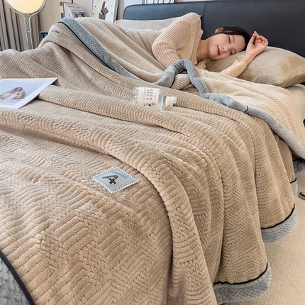 Category A Knitting Velvet Warm Autumn Winter Blanket Soft Warmth Sofa Blankets for Thorw Comfortable Breathable Knitted Blanket