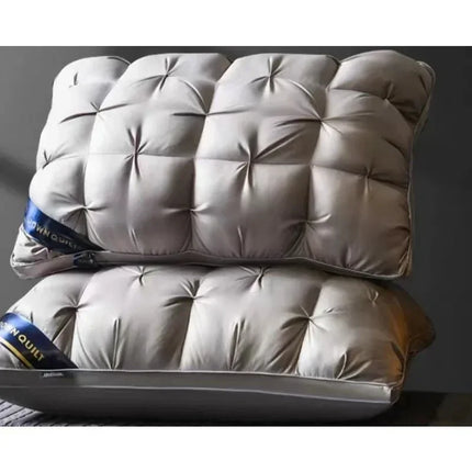 1PC Luxury 3D Bread Goose Down and Feather Bed Pillows for Sleeping Bedding 100% Cotton Cover with Natural Filling Soft Support