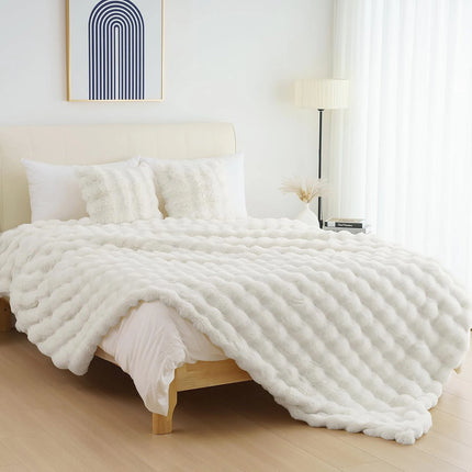 Blanket Luxury Fluffy Throw Blanket Bed Plaid Winter Thick Warm Blanket For Sofa Bed Double Blanket